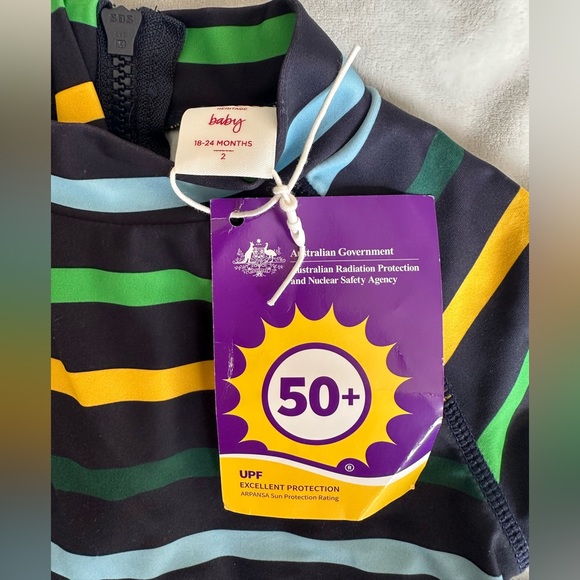 NWT Striped Seed Heritage Baby Rashsuit/Swimsuit - 18-24 Month - Picture 3 of 5